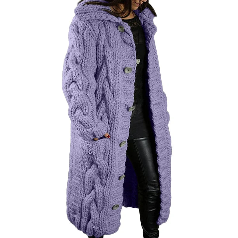 Chunky Knit Cardigan For Women By Street Wave Oversized Cozy Cable Knit For Brisk Days