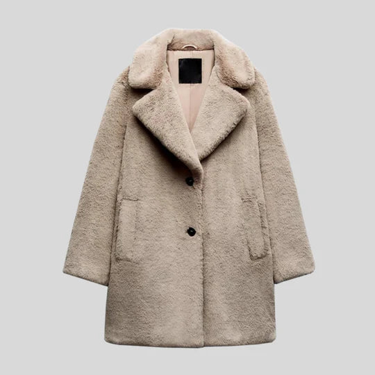 Street Wave Women Teddy Coat Luxurious Plush Shearling Look Ultra Cozy Warmth Durable Comfort