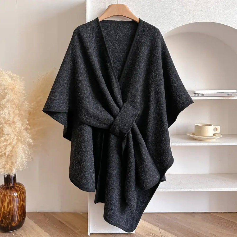 Street-Wave Wrap Windbreaker Coat For Women With Elegant Draping And Everyday Comfort