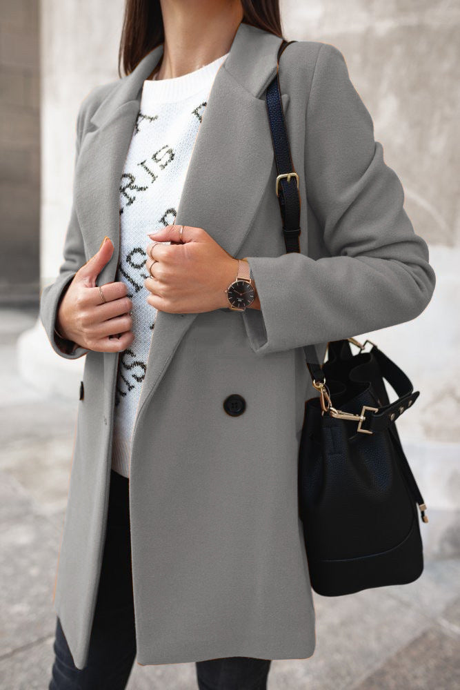 Street-wave Women's Button Front Coat Elegant Durable Outerwear For Modern Women