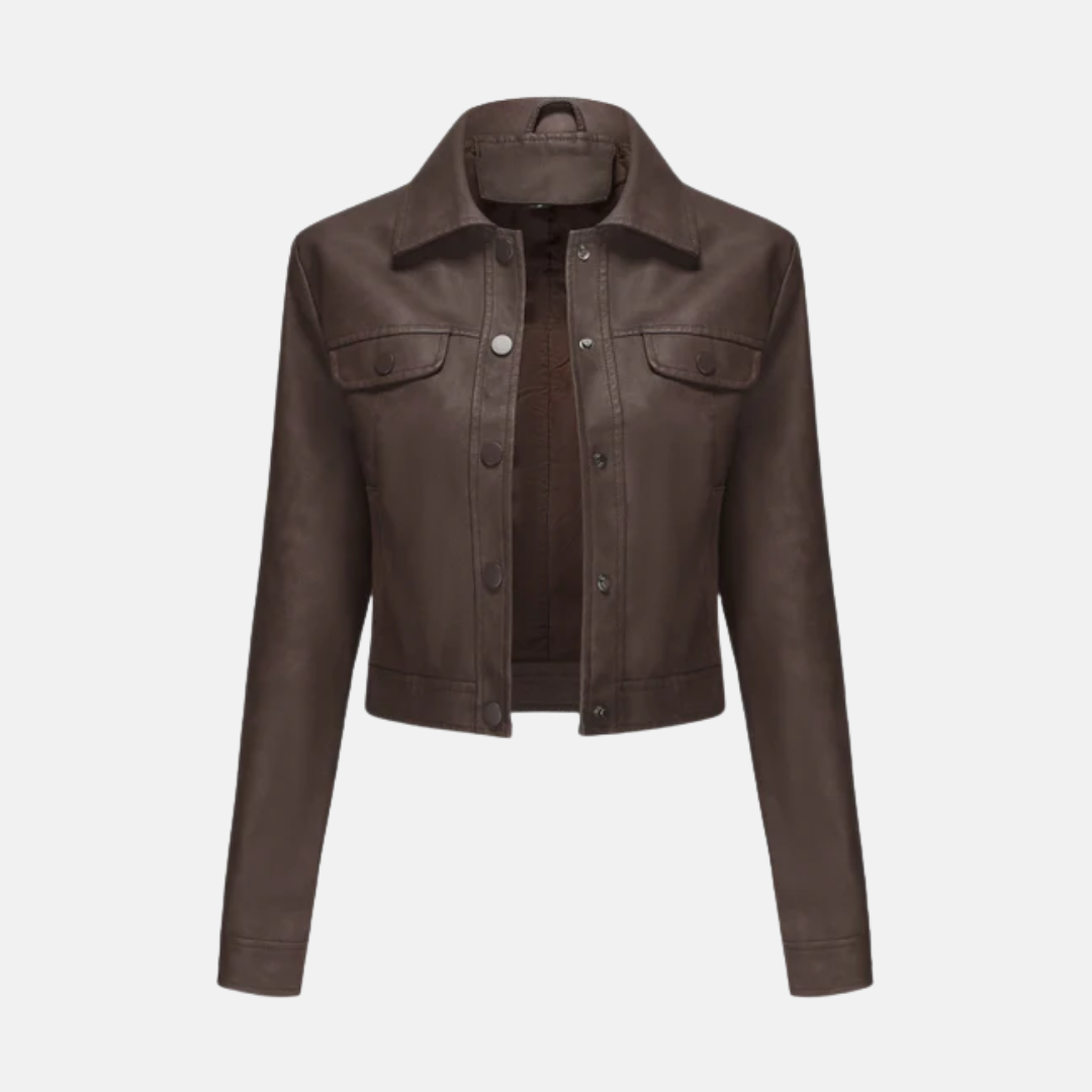 Street Wave Women's Cropped Jacket For Chic Women With Woven Texture