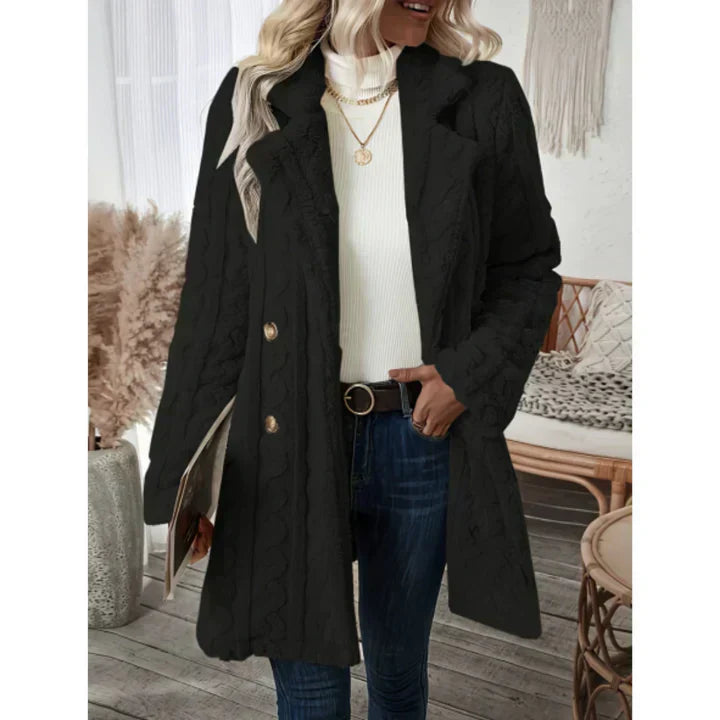 Street-wave Women's Knitted Coat For Warmth And Style Luxurious Cable Knit Cardigan Coat