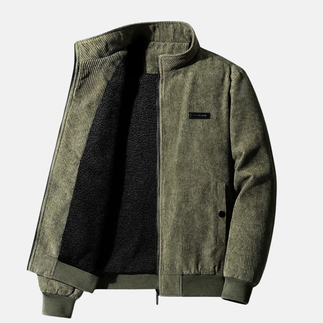 Street-Wave Sherpa Lined Corduroy Jacket For Men Cozy Warmth And Modern Style For Everyday Wear