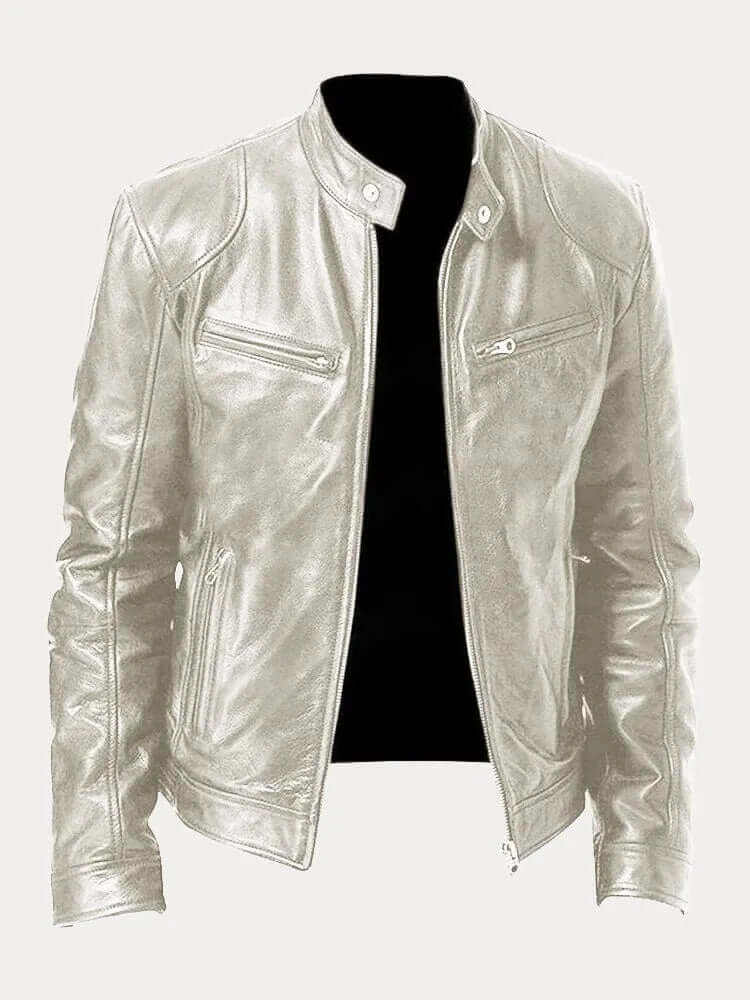 Street-wave Mens Classic Leather Jacket Premium Durable Outerwear For Urban Men Style