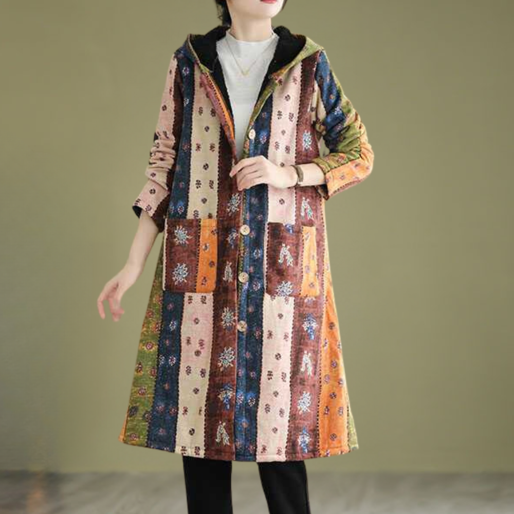 Street Wave Hooded Patchwork Winter Coat For Women With Cozy Mid Length Warmth And Style
