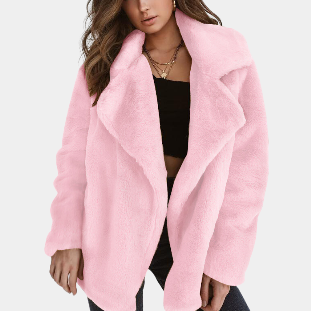 Street-wave Plush Winter Coat for Women Luxurious Soft Fur Fabric Ultra Warm Cozy Outerwear