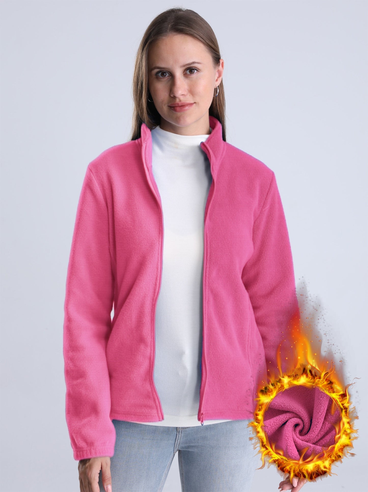 Street-Wave Fleece Zip Jacket For Women With Pockets Cozy Warmth And Everyday Style