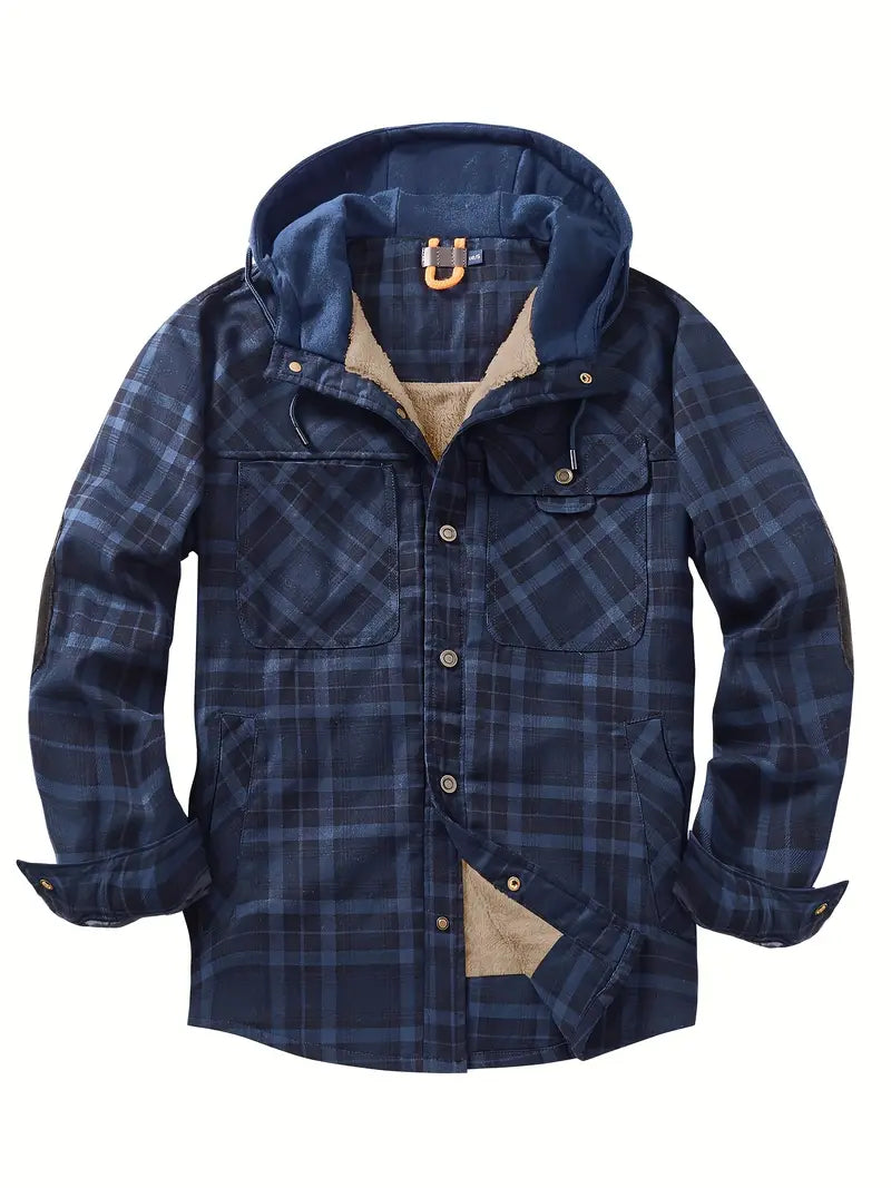 Wyatt Hooded Plaid Jacket Street Wave Cozy Fleece Lining Unisex Outdoor