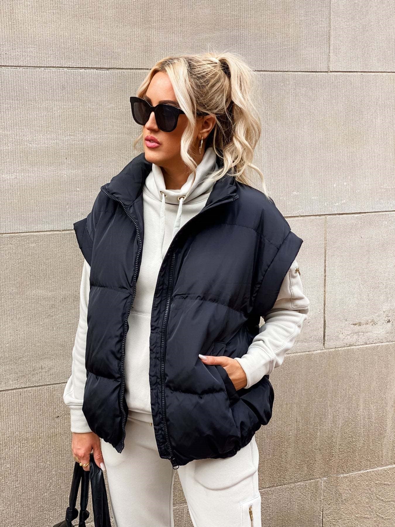Streetwave Womens Sleeveless Puffer Vest Modern Chic Style Warmth For Transitional Weather