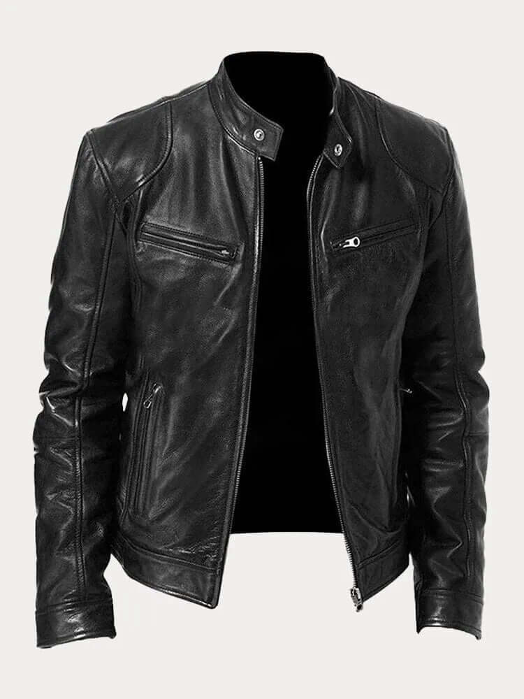Street-wave Mens Classic Leather Jacket Premium Durable Outerwear For Urban Men Style