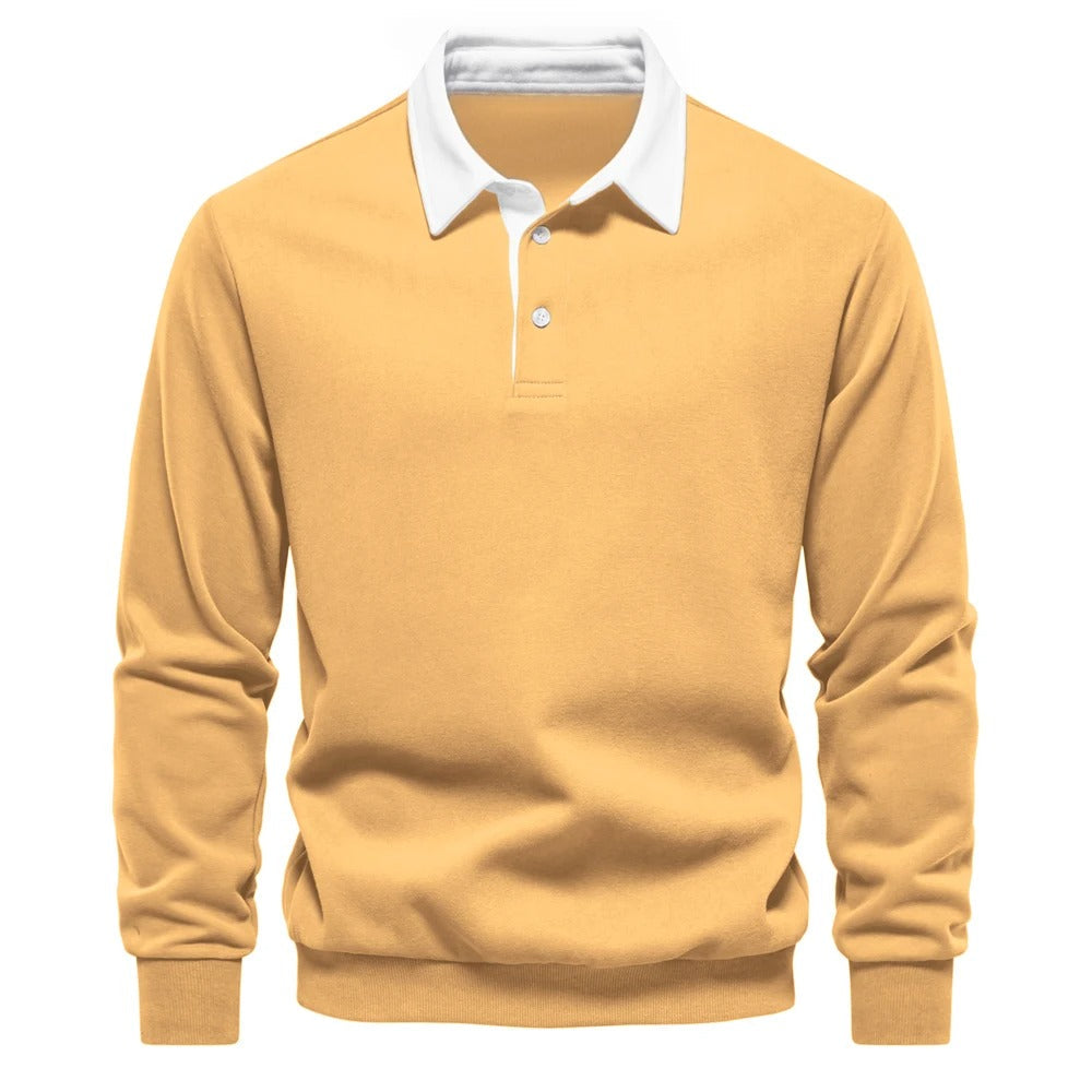 Street-wave Classic Long Sleeve Polo For Everyday Comfort And Timeless Style Men