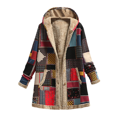 Street Wave Patchwork Fur Coat For Women Warm Sherpa Lined Winter Jacket With Cozy Fit