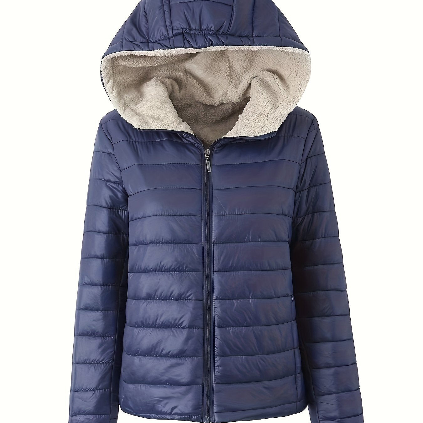 Street-wave Puffer Jacket With Plush Faux Fur Lining For Women Warm Insulated Coat