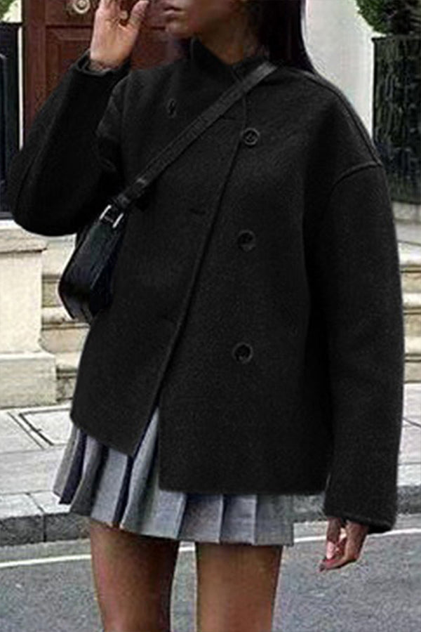 Streetwave Ladies Oversized Beige Coat With Double Breasted Front Buttons For Modern Everyday Chic And Durable Comfort