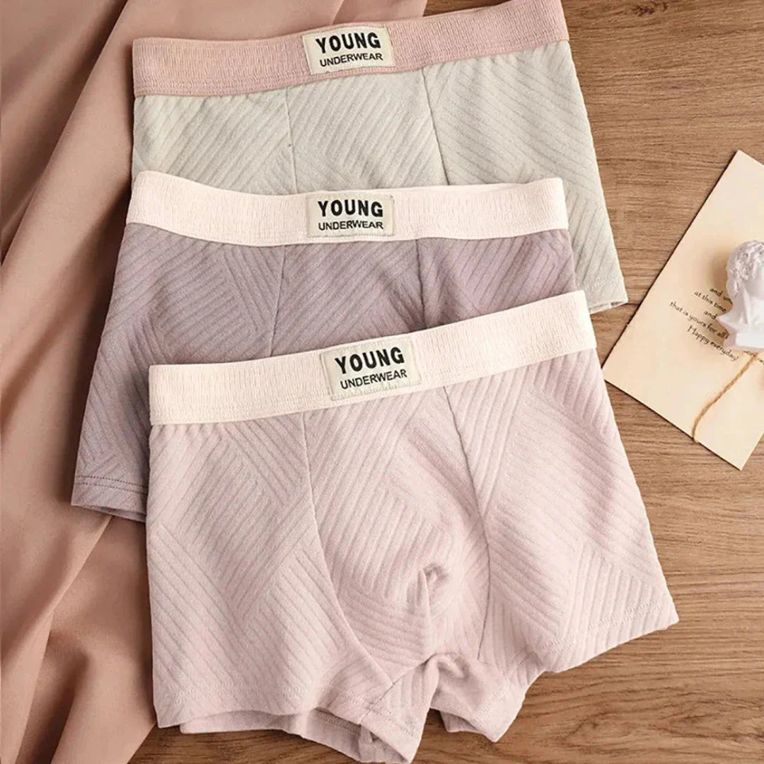 3 Pack Antibacterial Cotton Mens Boxers Soft Stretch Fit Moisture Wicking Breathable Underwear Street-Wave