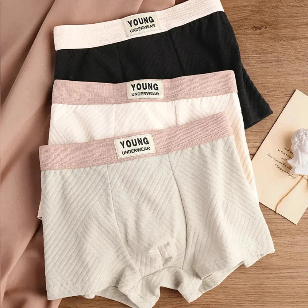 3 Pack Antibacterial Cotton Mens Boxers Soft Stretch Fit Moisture Wicking Breathable Underwear Street-Wave