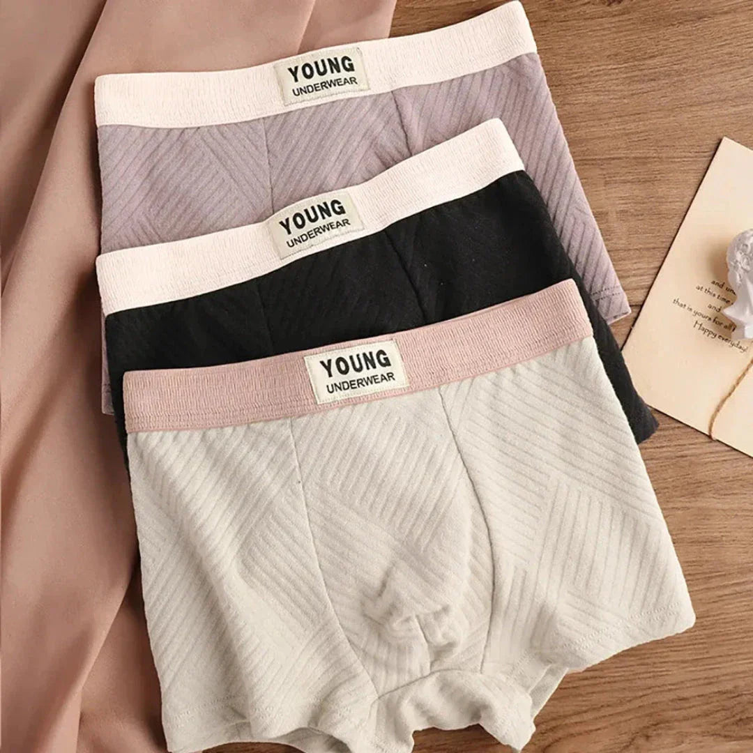 3 Pack Antibacterial Cotton Mens Boxers Soft Stretch Fit Moisture Wicking Breathable Underwear Street-Wave