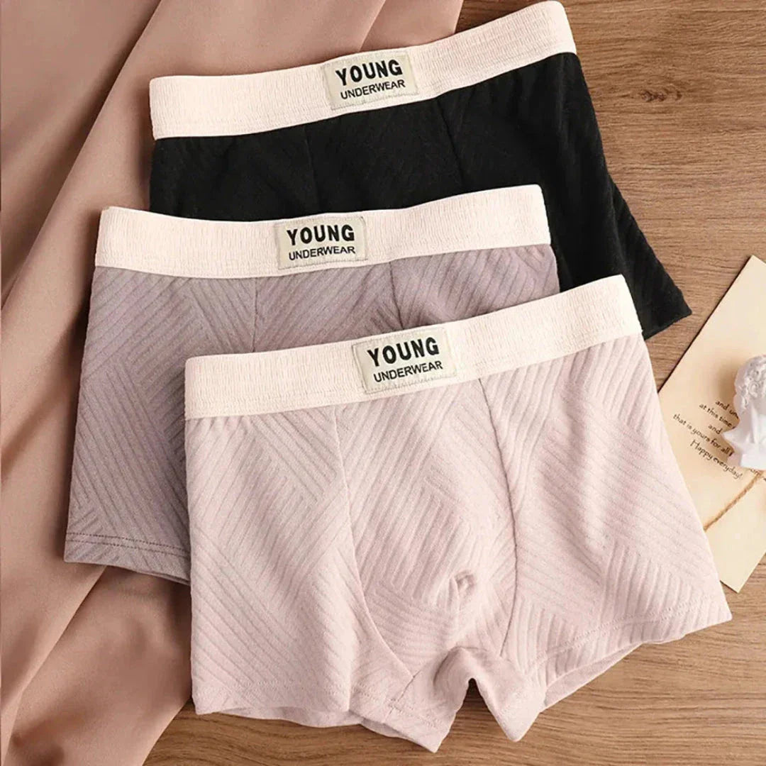 3 Pack Antibacterial Cotton Mens Boxers Soft Stretch Fit Moisture Wicking Breathable Underwear Street-Wave