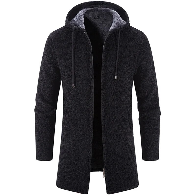 Street Wave Longline Zip Hoodie For Men Soft Warm Comfort With Hood And Pockets Everyday