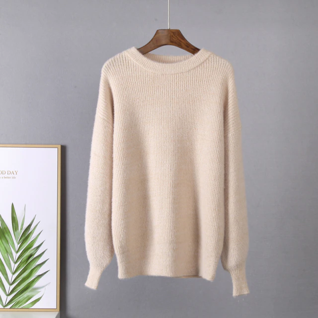 Streetwave Cashmere Pullover Margarita Ultra Soft Oversized Crewneck Sweater For Women Cozy Winter Knit