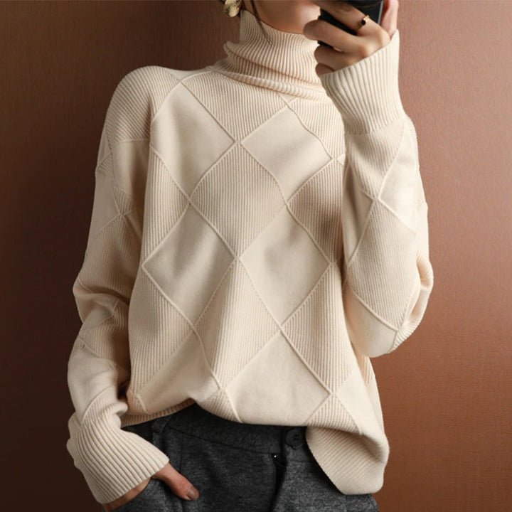 Martha Diamond Knit Sweater Street-Wave Unisex Cozy Timeless