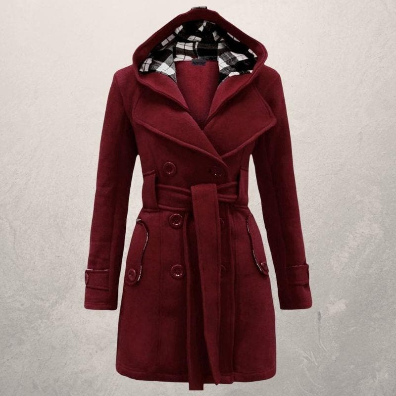 Street Wave Womens Warm Tailored Winter Coat With Belt For Cozy Chic Style For Cold Weather Comfort