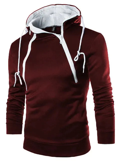Street-wave Hooded Sweatshirt High Neck Design Cozy Streetwear For Men And Women