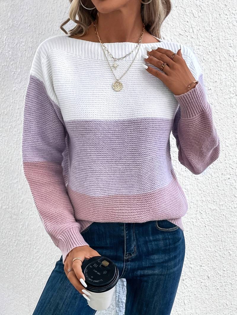 Streetwave Lyra Womens Crew Neck Knit Sweater Cozy Versatile Everyday Pullover For Modern Wardrobe