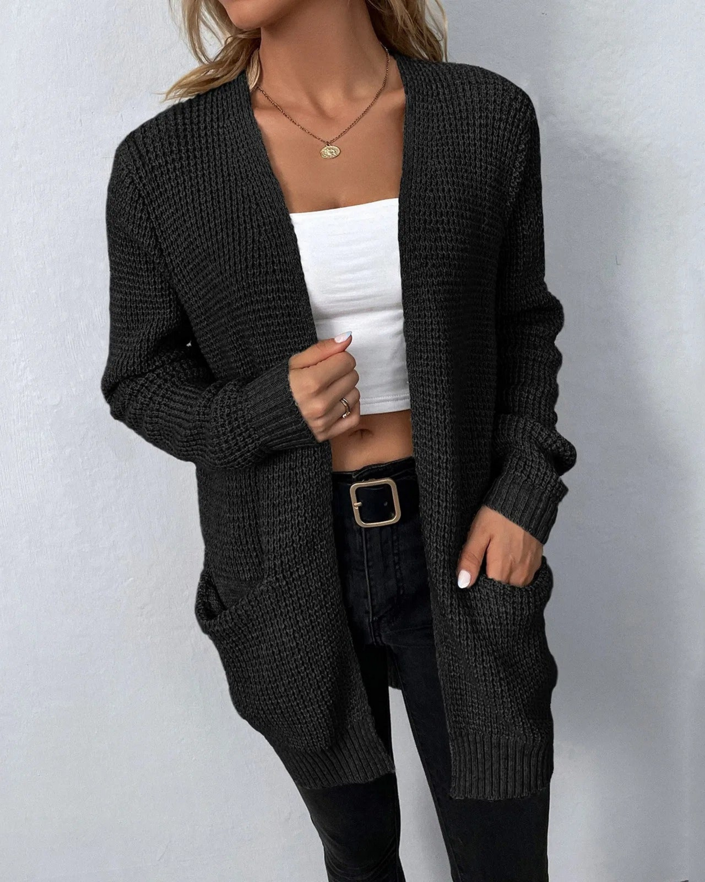 Street-wave Long Cardigan for Women Cozy Oversized Knitwear With Soft Touch Versatile Layering