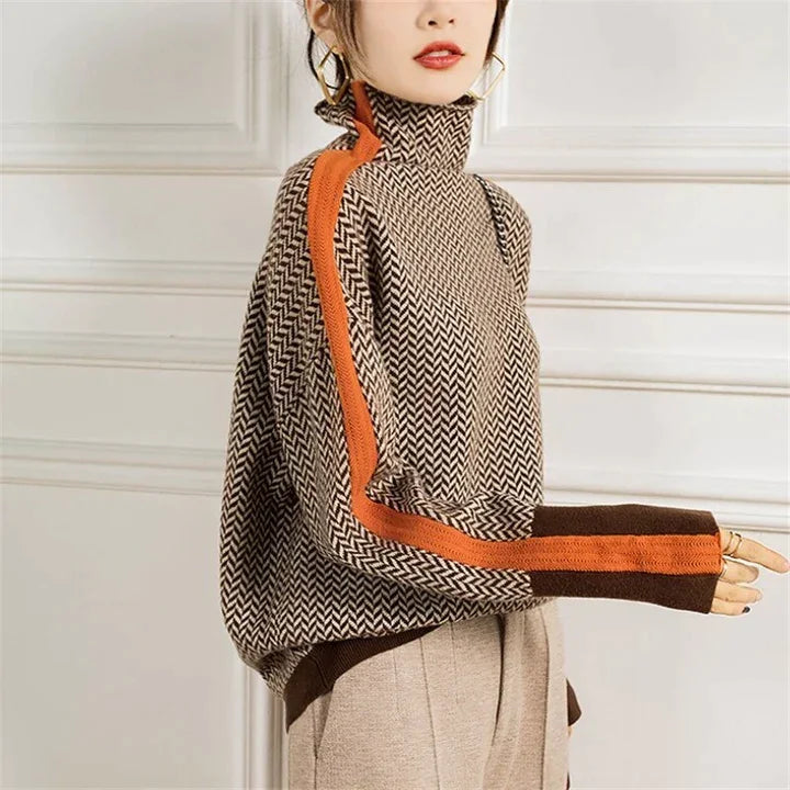 Street-Wave Cashmere Roll Neck Sweater for Women Luxurious Softness and Warmth with Flattering Fit