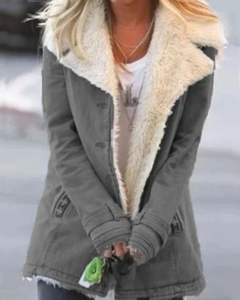 Street-Wave Women's Cozy Winter Jacket With Shearling Lining For Warmth And Style