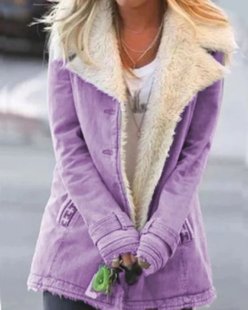 Street-Wave Women's Cozy Winter Jacket With Shearling Lining For Warmth And Style