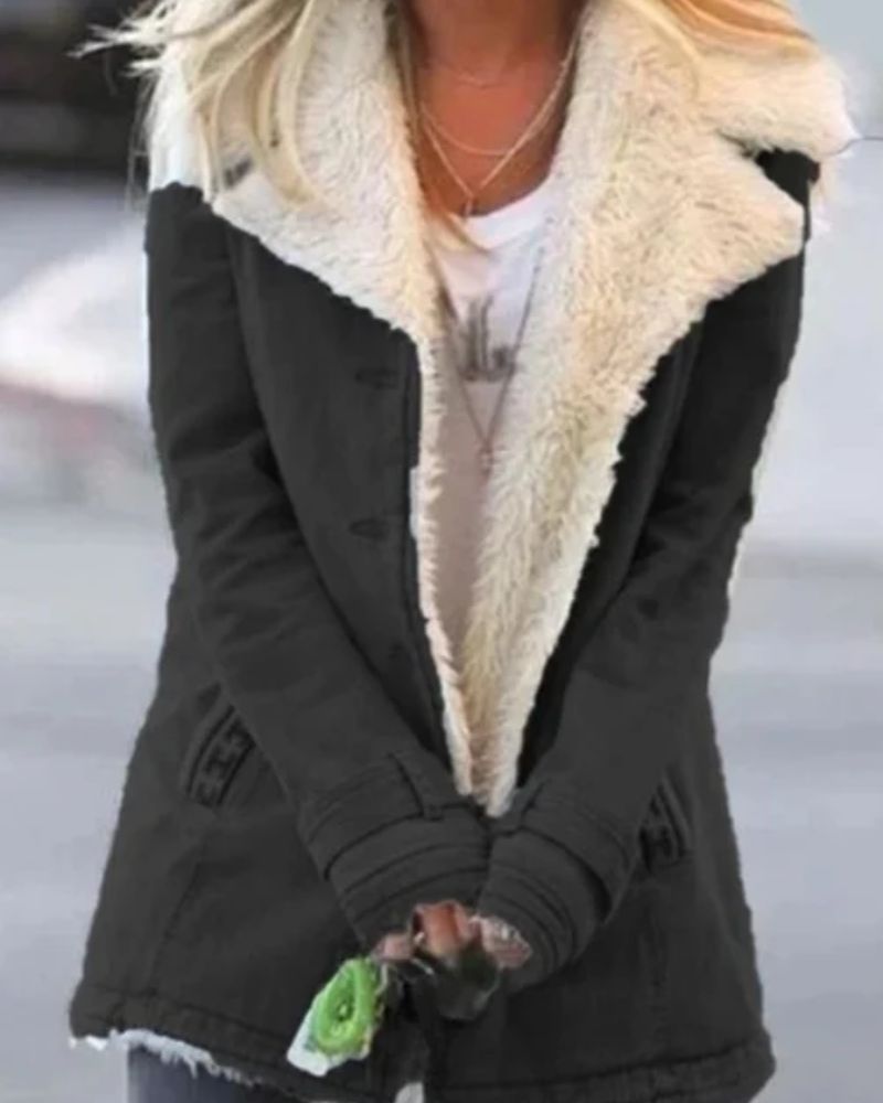Street-Wave Women's Cozy Winter Jacket With Shearling Lining For Warmth And Style