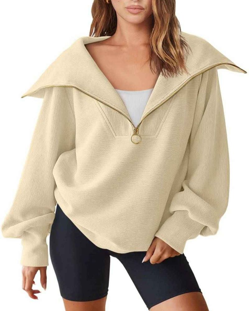 Street-wave For Women Cozy Half Zip Knit Sweater For All Day Comfort And Effortless Style