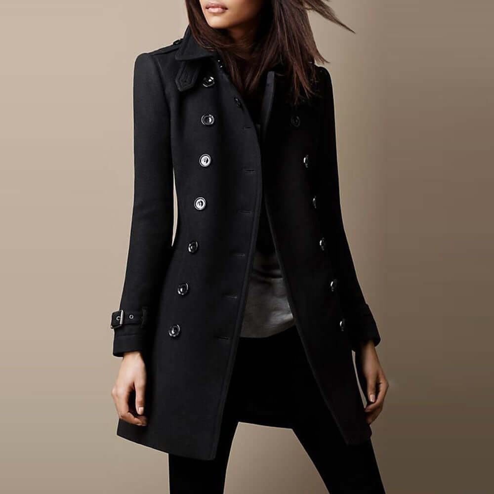 Street Wave Womens Wool Winter Coat Warm Elegant Outerwear For Fashionable Ladies