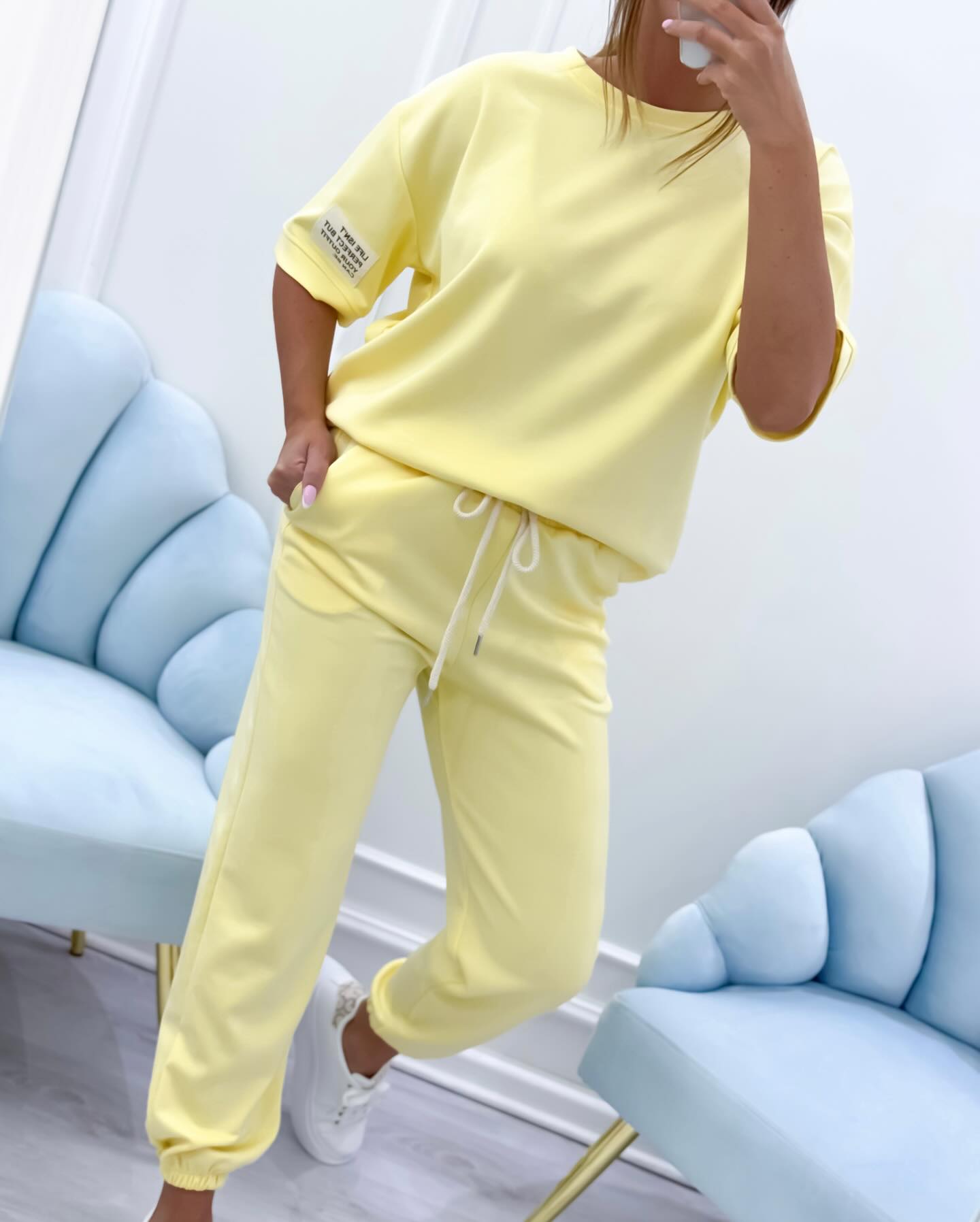 Women's Short Sleeve Set with Relaxed Fit and Versatile Design