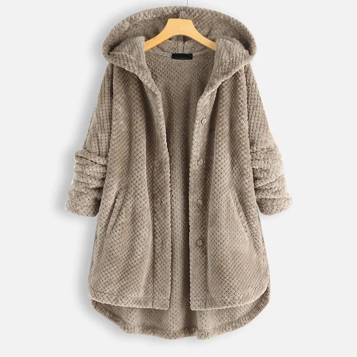 Street-wave Fleece Jacket For Women Warm Cozy Double-Layer Hooded Winter Essential