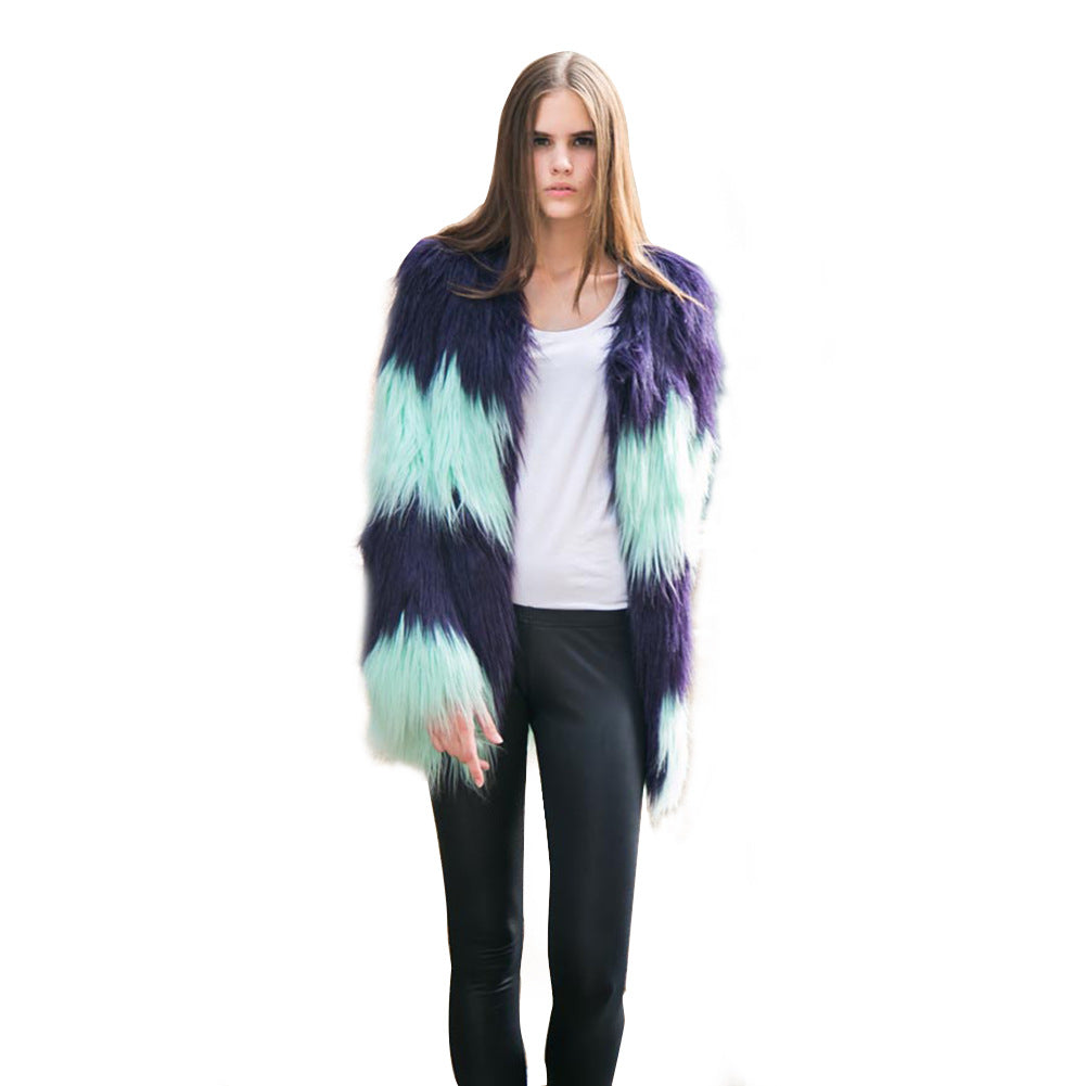 Streetwave Faux Fur Blazer For Women With Structured Design And Voluminous Sleeves Luxurious Statement Piece