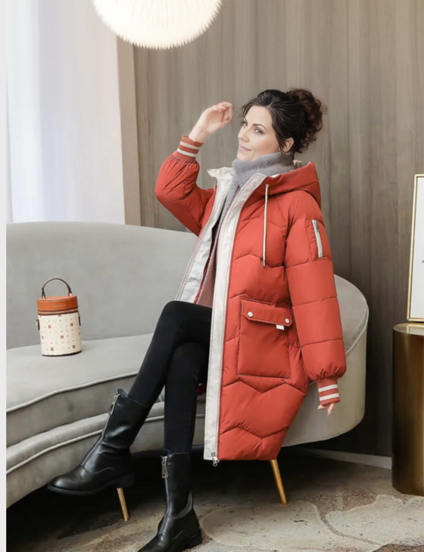 Street-wave Womens Winter Parka Mid Length Puffer Coat With Warmth Comfort And Casual Style