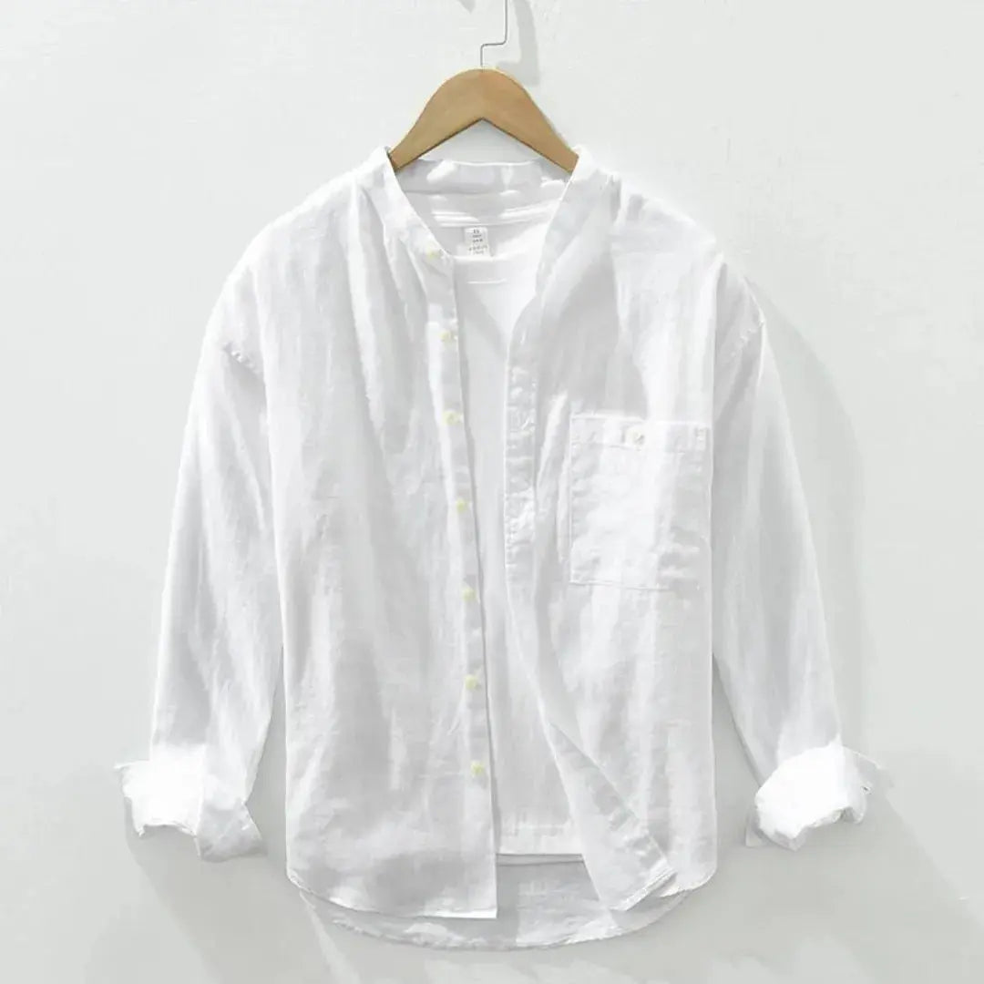 Prestige Linen Casual Shirt Slim Fit With Chest Pocket Washed Dye For Summer Unisex By Street-Wave