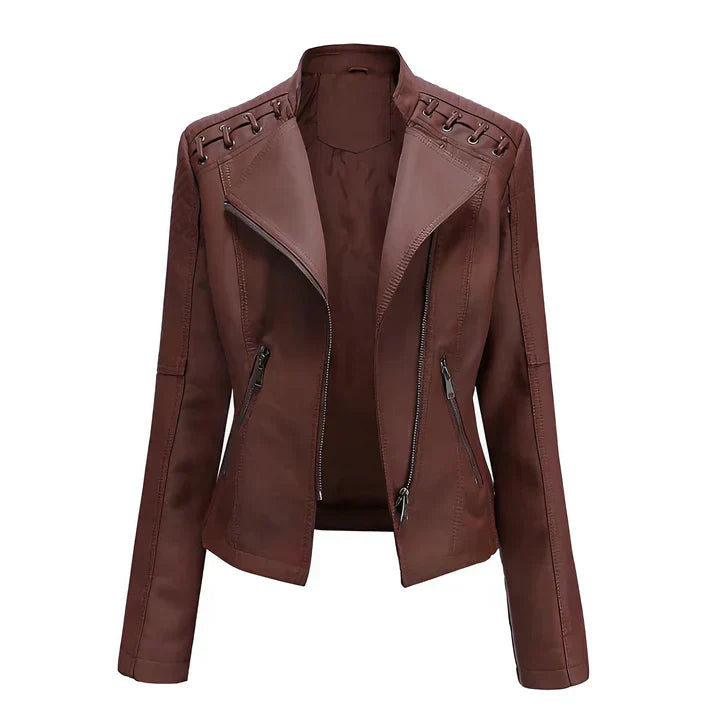 Streetwave Leather Jacket Women Zippered Biker Style Edgy Fashion Premium MustHave For Streetwear Enthusiasts