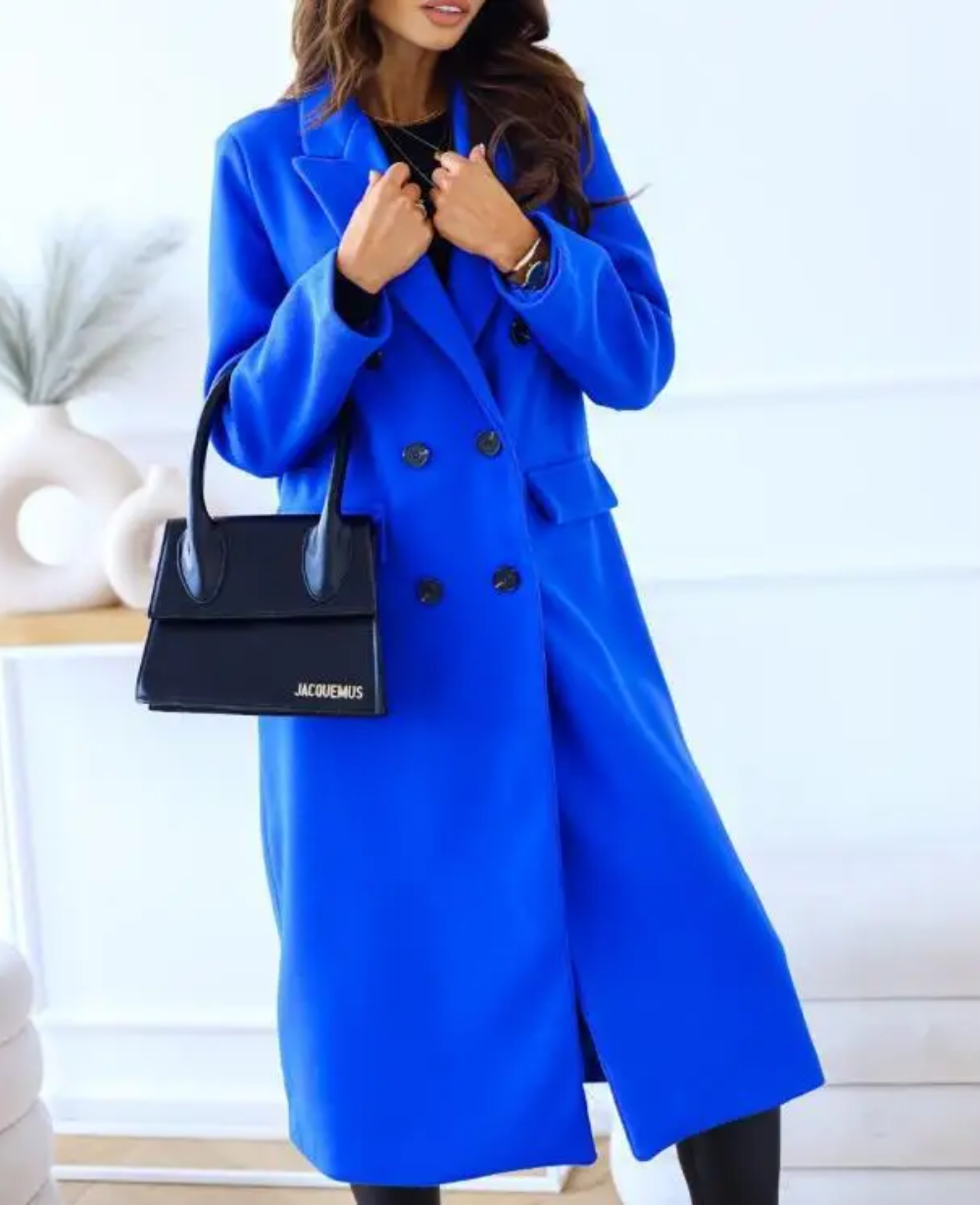 Street Wave Tailored Long Trench Coat For Women Elegant Warm Winter Outerwear Flattering Silhouette