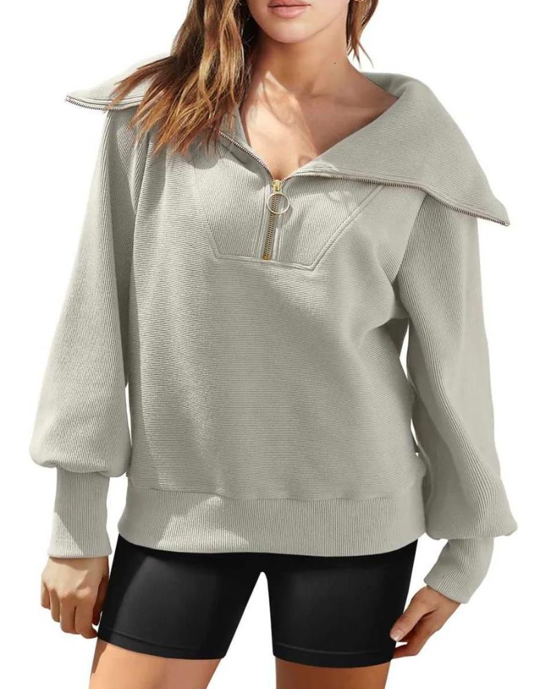 Street-wave For Women Cozy Half Zip Knit Sweater For All Day Comfort And Effortless Style