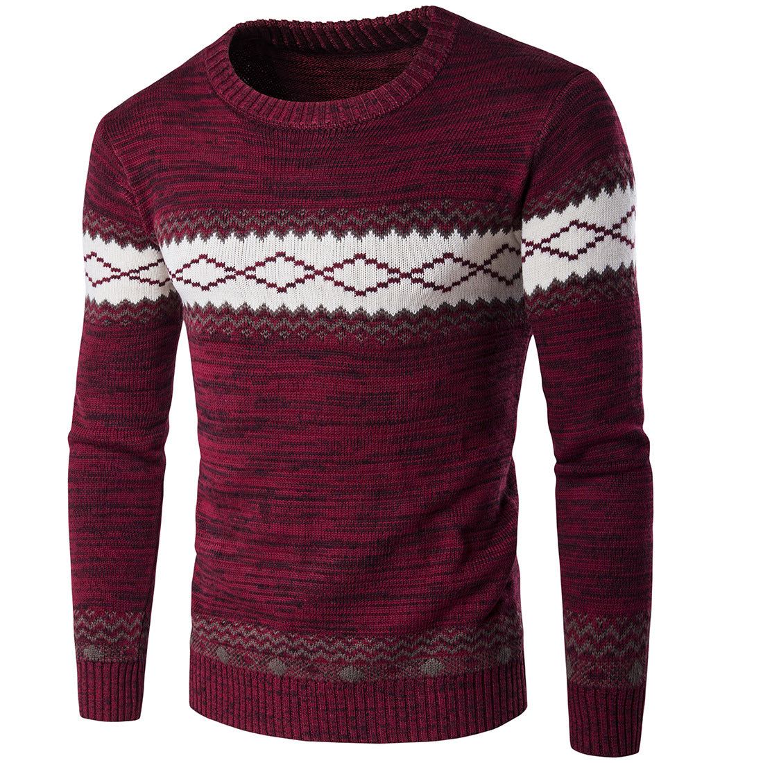 Street Wave Men's Cotton Blend Knitted Sweater With Graphic Pattern For Modern Style
