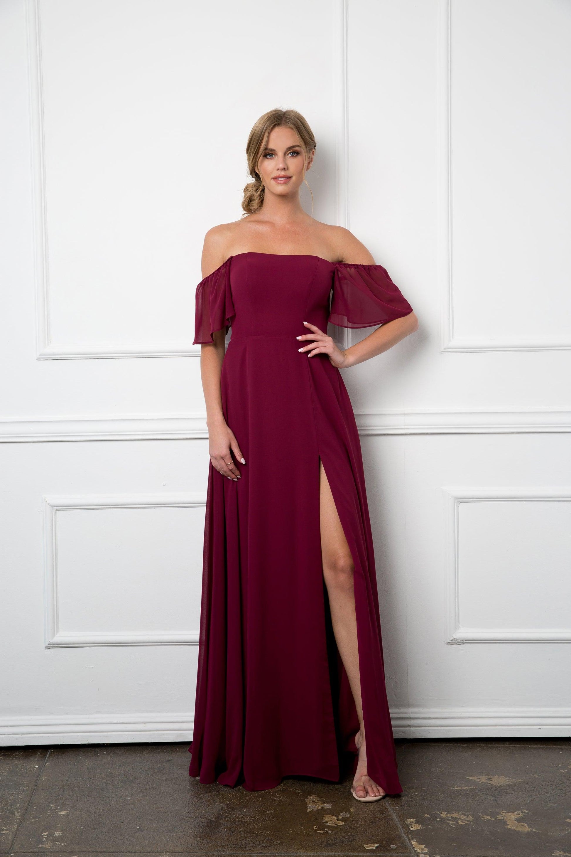 Long Formal Bridesmaids Chiffon Evening Gown Sale - Street-Wave