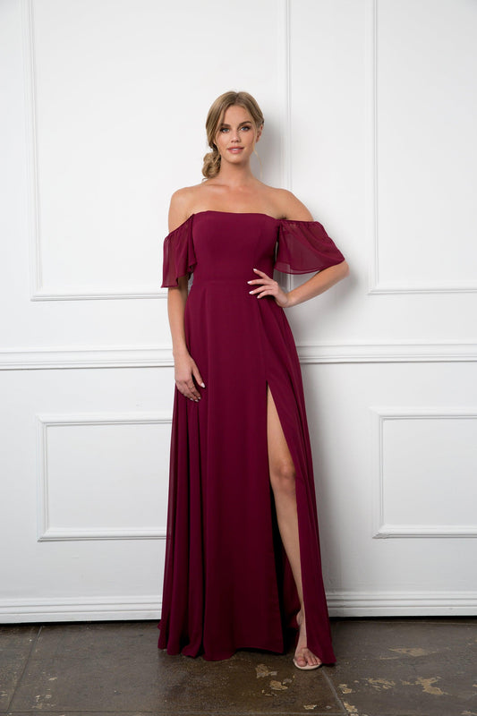 Long Formal Bridesmaids Chiffon Evening Gown Sale - Street-Wave