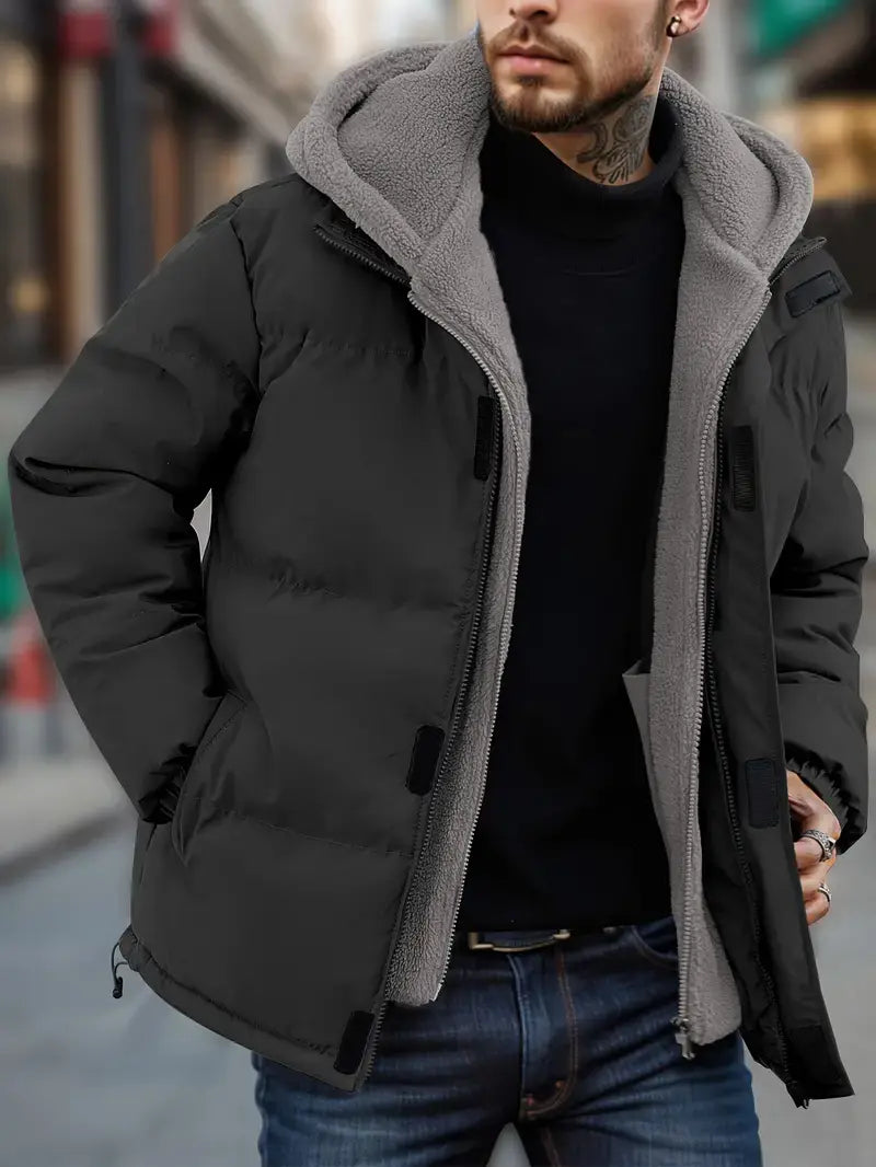 Street-Wave Casual Quilted Jacket For Men Modern Fit Warmth And Practical Pockets