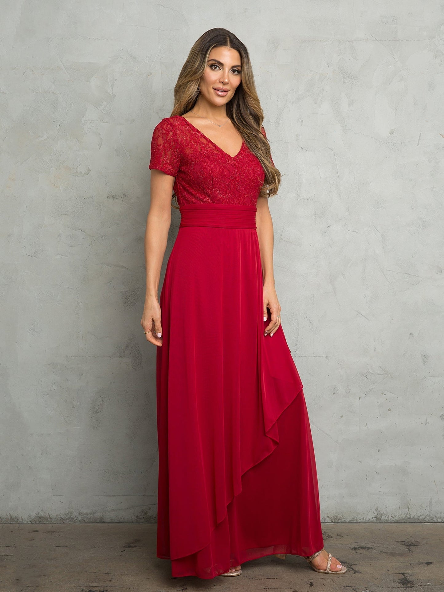 Eva Fashion Elegant Mother Of The Bride Dress 3486 A Line Lace Sequin Bodice