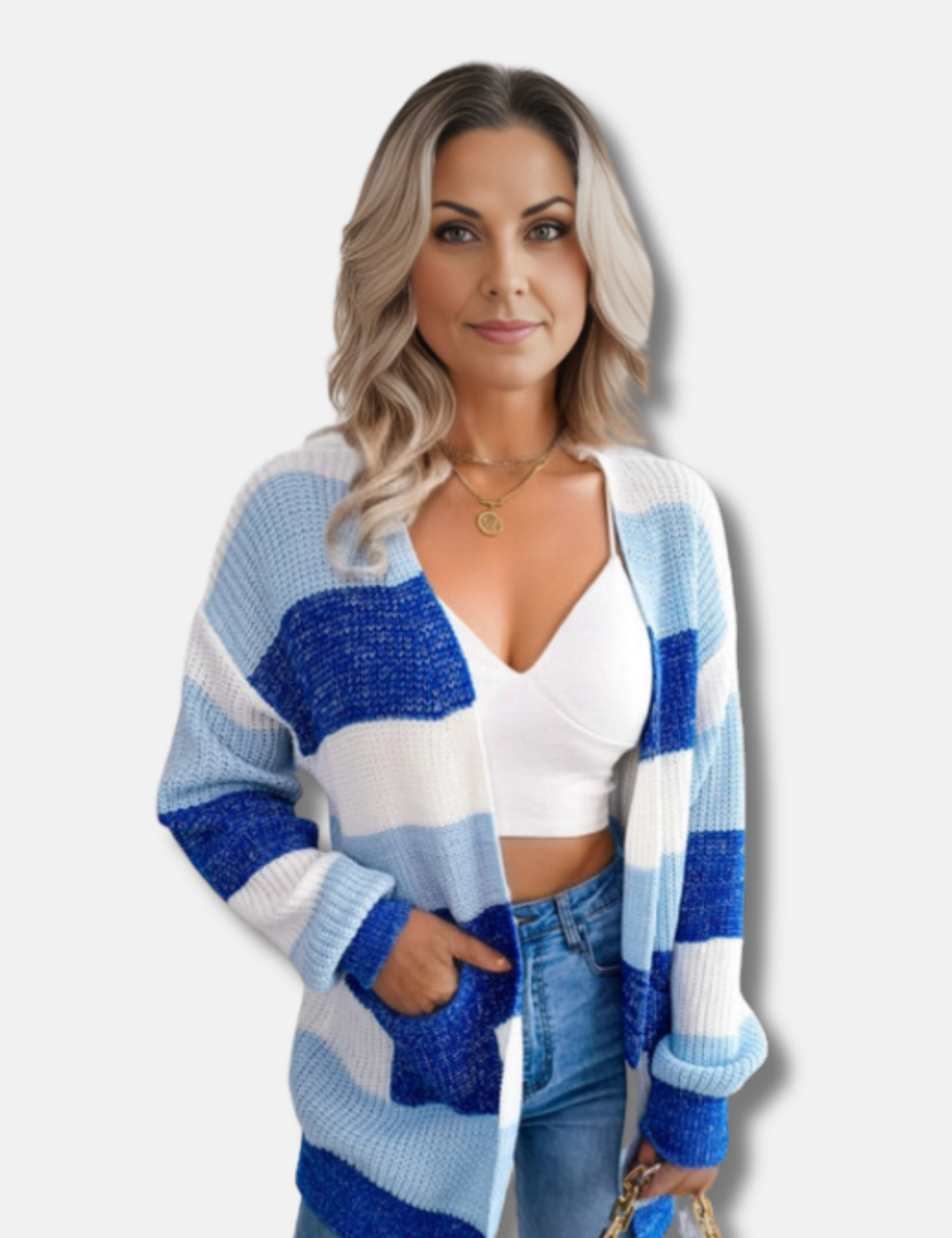 Street-wave Long Striped Knit Cardigan for Women Elevated Style Cozy Comfort and Versatile Wardrobe Staple