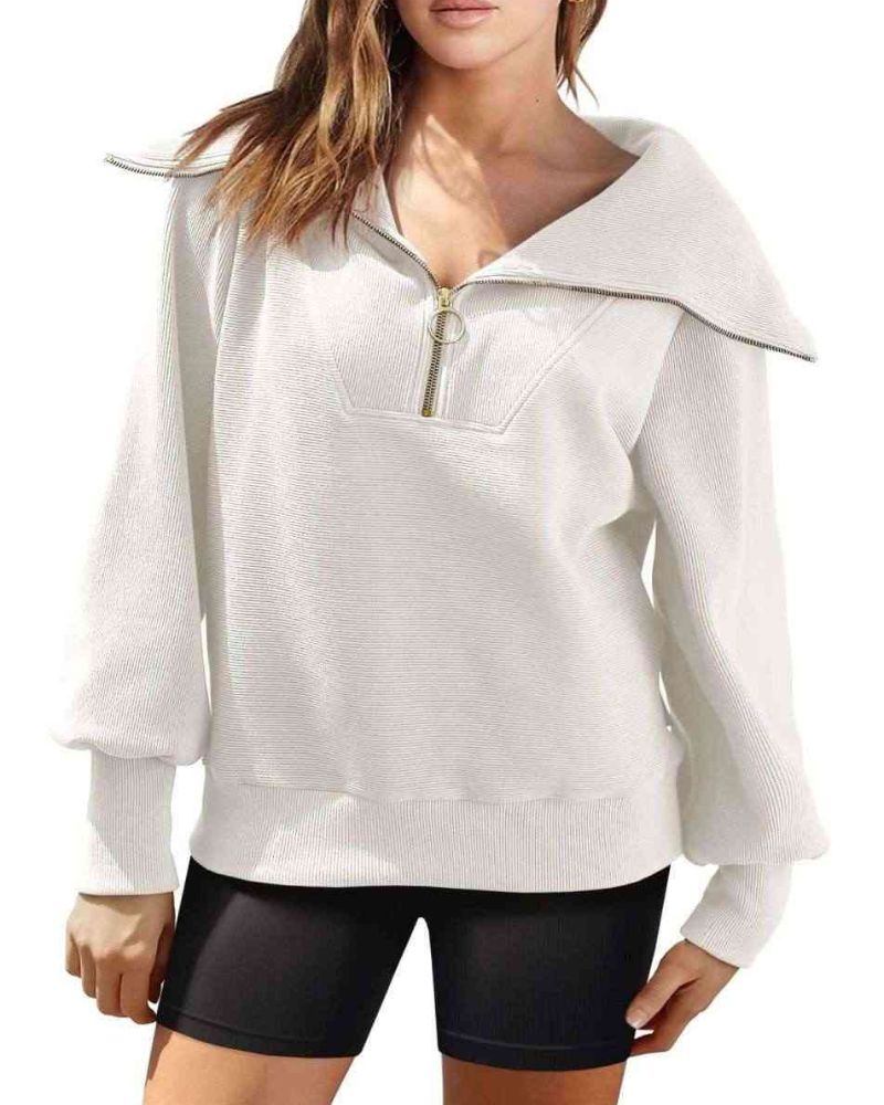 Street-wave For Women Cozy Half Zip Knit Sweater For All Day Comfort And Effortless Style